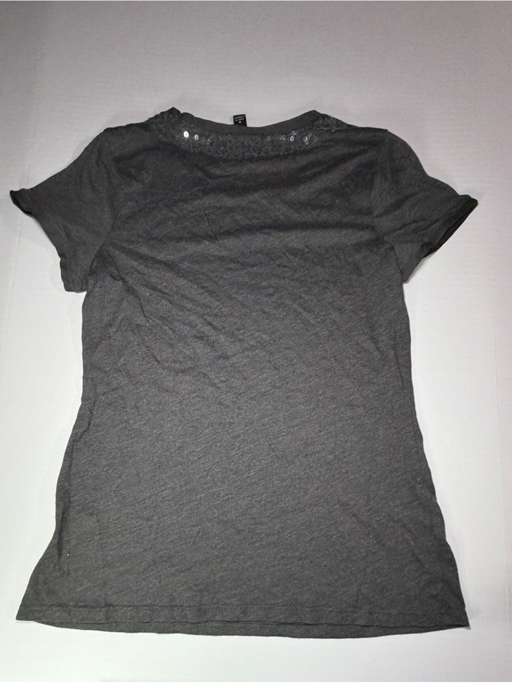 Banana Republic Gray Short-Sleeve Crewneck Tee with Sequin Accents - Picture 5 of 5